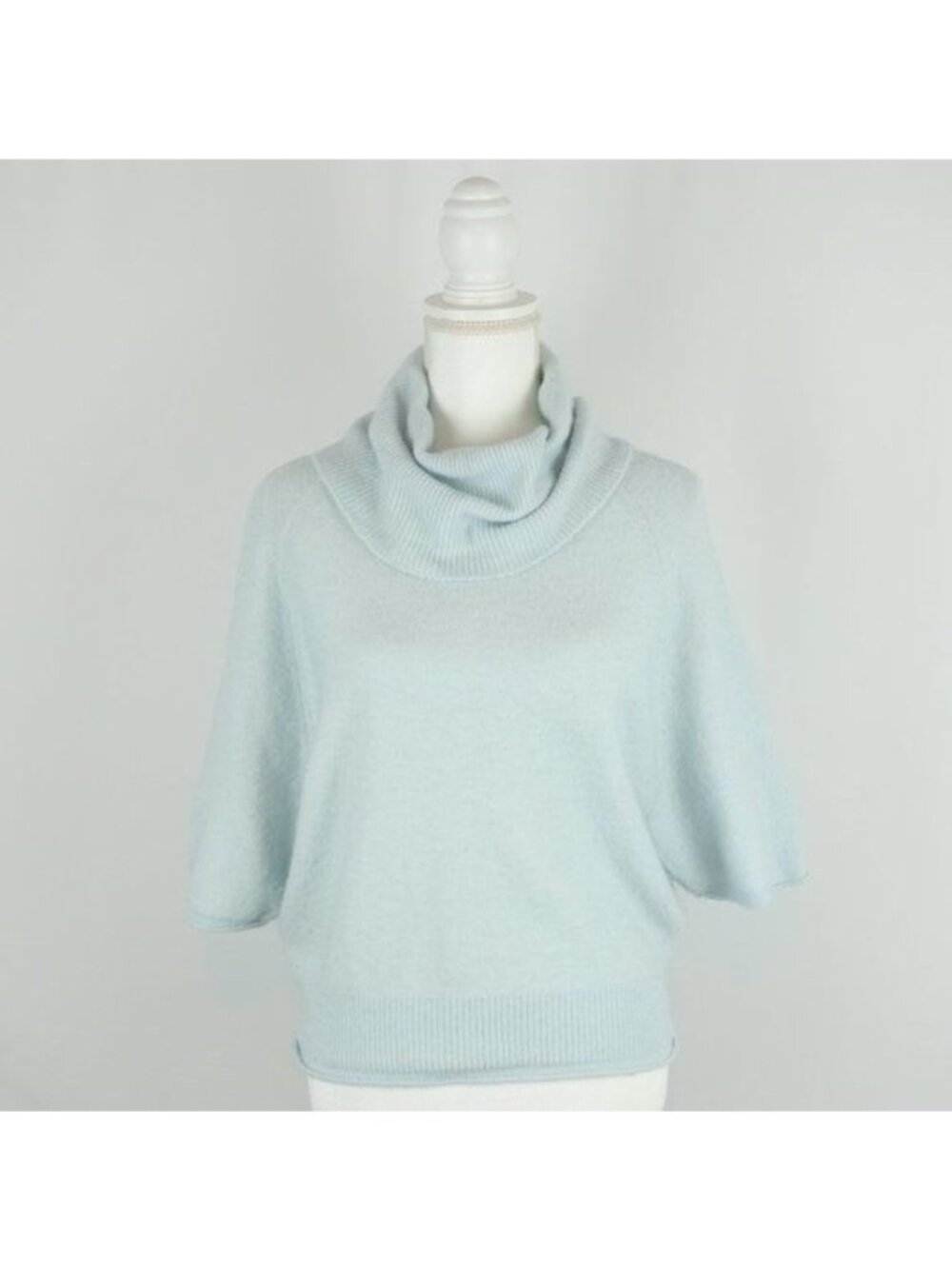 Pilcro Women's XXS Blue Wool Blend Cowl Neck Short Sleeve Sweater